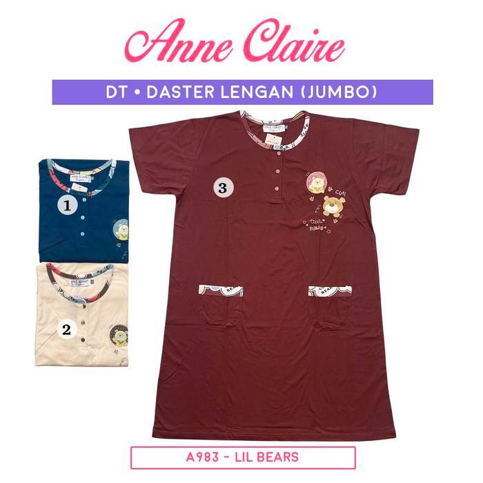 Anne Claire Daster Dt Lengan Pendek Jumbo Big Size Xl 2L Dewasa Babydoll Baju Tidur Wanita