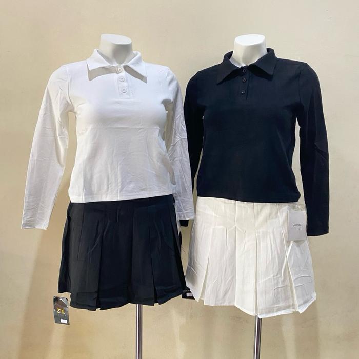 Basic Atasan Kaos Wanita Lengan Panjang