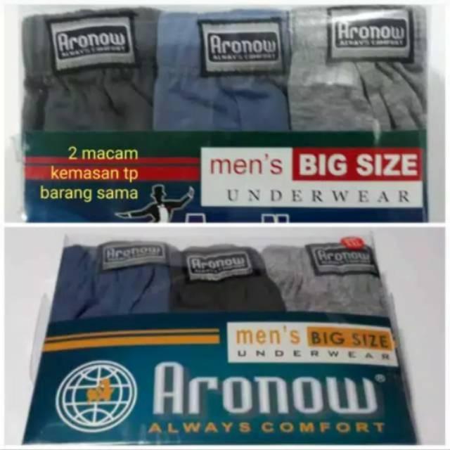 Jual Celana Dalam Pria Aronow 8899 Jumbo Perkotak Isi 3 Bahan Katun