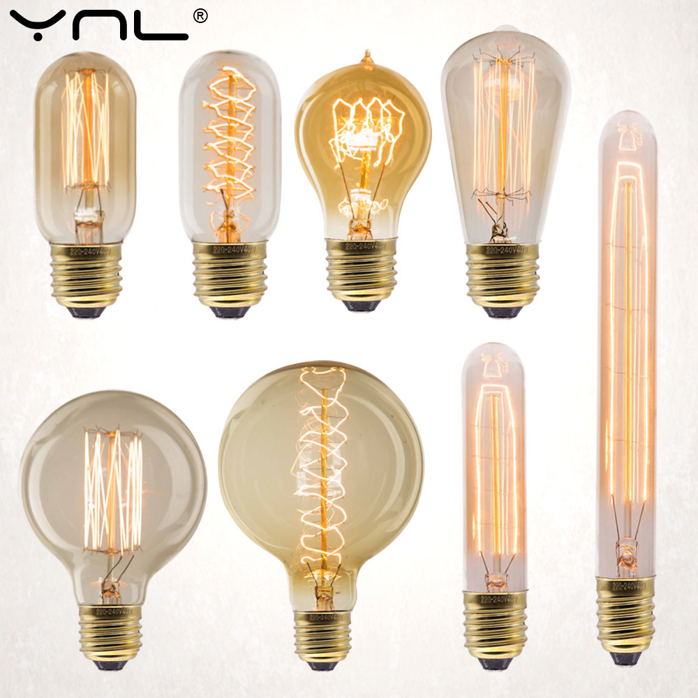 E27 Edison Bulb 220V 40W St64 G80 G95 G125 Ampoule Vintage Edison Bulb Incannt Lamp Home Decor