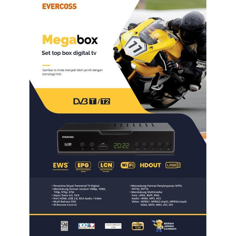 (COD) Evercoss Set Top Box / Evercoss STB Plus Max Megabox - stb murah Remot
