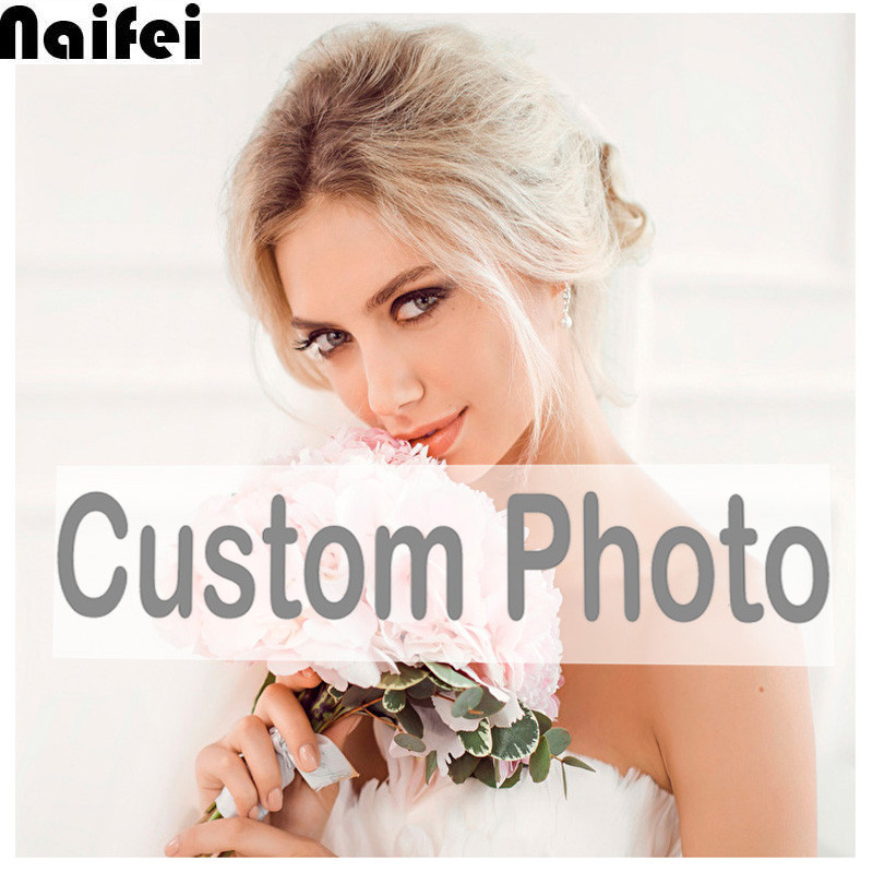 Naifei Diamond Painting Photos Custom Full Picture Of Rhinestones Diamond Embroidery For
