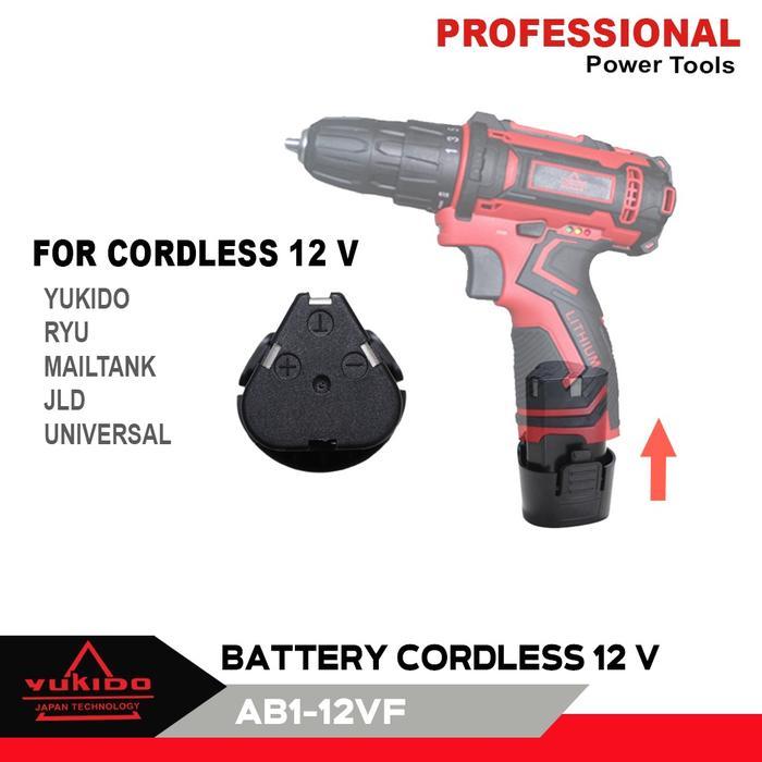 JTTOP" BATERAI BOR CORDLESS LITHIUM YUKIDO 12V BATRAI CORDLESS - BATERAI MESIN POTONG RUMPUT