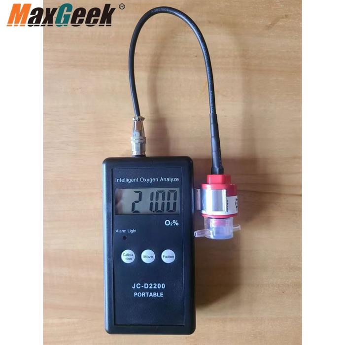 MAXGEEK JC-D2200 PORTABLE OXYGEN ANALYZER O2 ANALYZER (W/ UK SENSOR) SUPPORTS OXYGEN RANGE OF