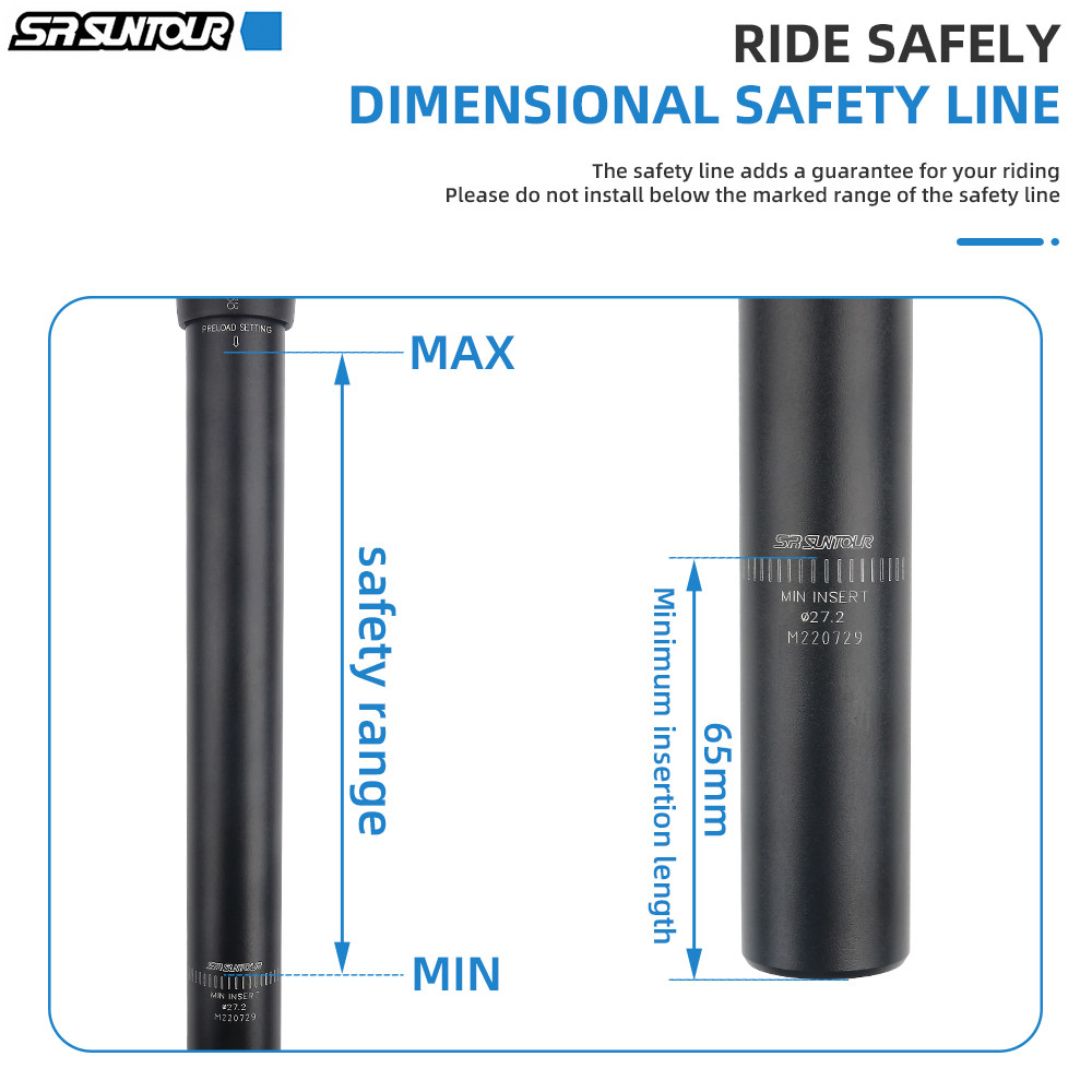 SR Suntour NCX MTB Suspension Seatpost Mountain Bike Dropper 27.2 30.9 31.6mm*350mm Bicycle Shock