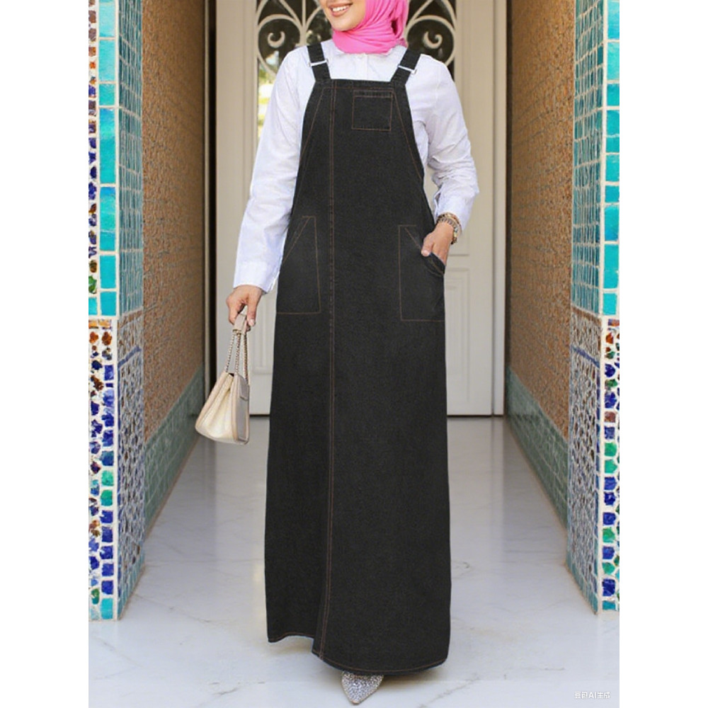 ZANZEA Fashion Muslim Abaya Dress 2025 Summer Women Sleeveless Overalls Dress Islamic Clothing Robes