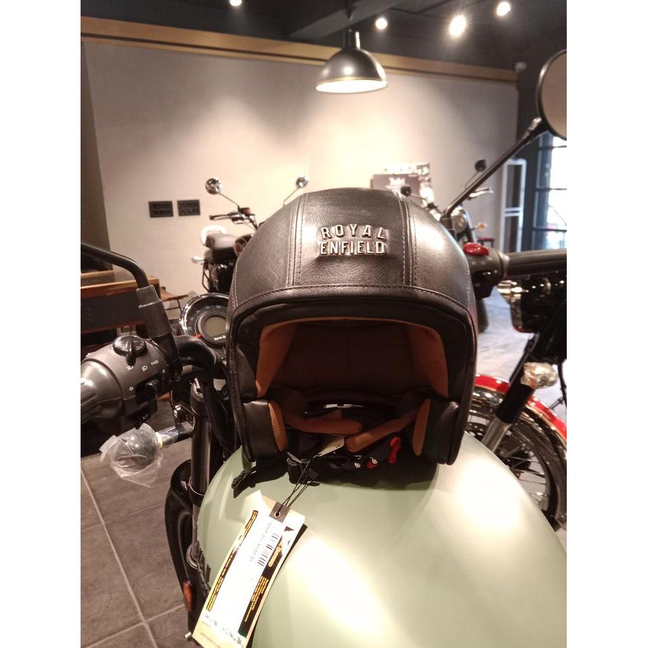 Helm Royal Enfield - Leather/Kulit Granado Helmet Black