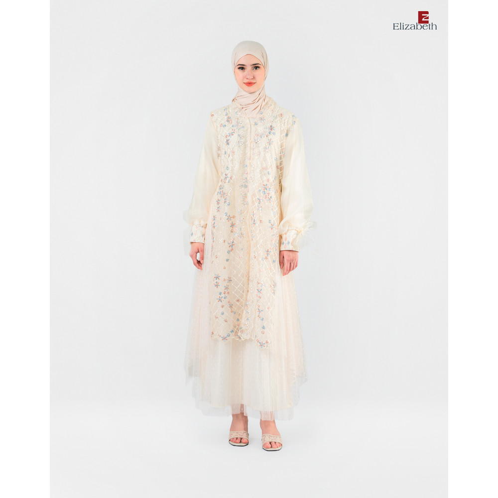 Elizabeth Clothing - Gamis Outer Brokat Organza 0559-3482