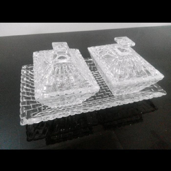 TOPLES KRISTAL TOPLES KACA SET CANDY POT STOPLES KUE TEMPAT PERMEN