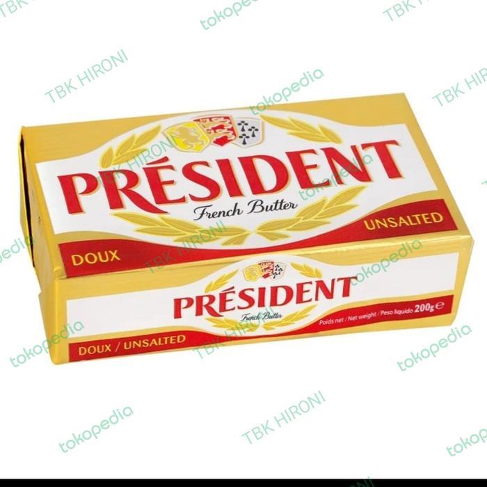 BUTTER UNSALTED PRESIDENT 200GR