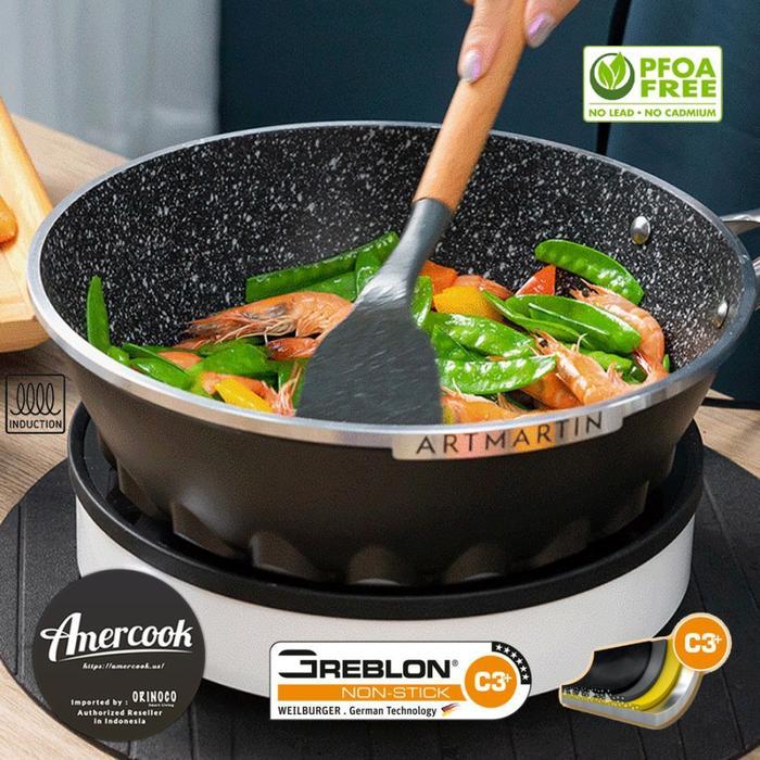 AMERCOOK Fry Pan Wajan Penggorengan ARTMARTIN Series Alumunium 26CM