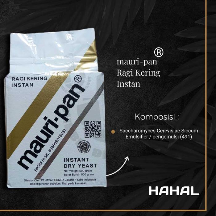 Mauripan Ragi Kering Instant Dry Yeast 500gr / Pengembang Roti atau Kue Baking Powder Soda