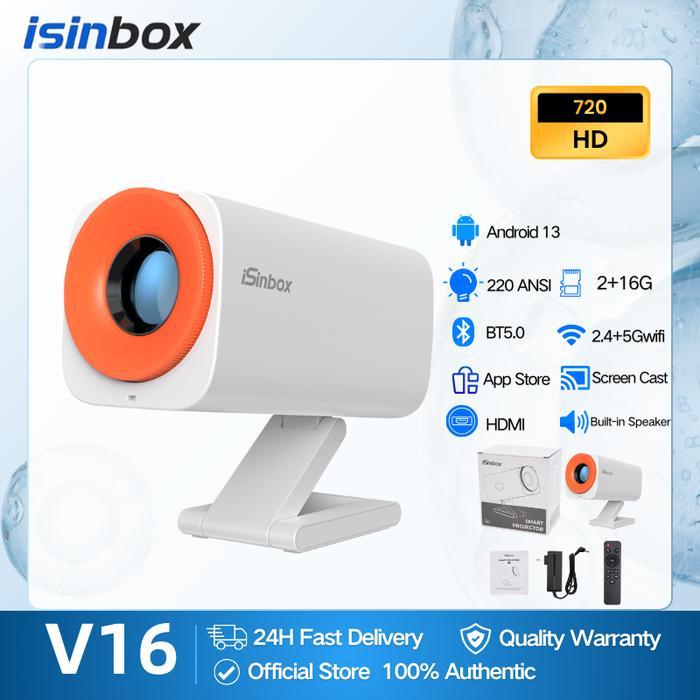 iSinbox {new arrival} V16 Portable Mini Projector - 2+16G 720P HD 220ANSI Portable Projector - 180