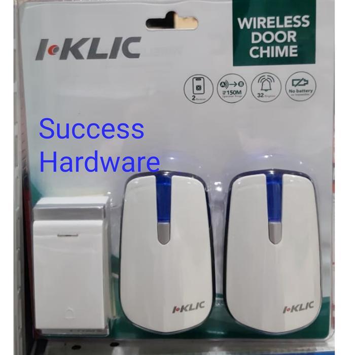 I KLIC BEL NIRKABEL KINETIK 2 RECEIVER WIRELESS DOOR BEL PINTU RUMAH