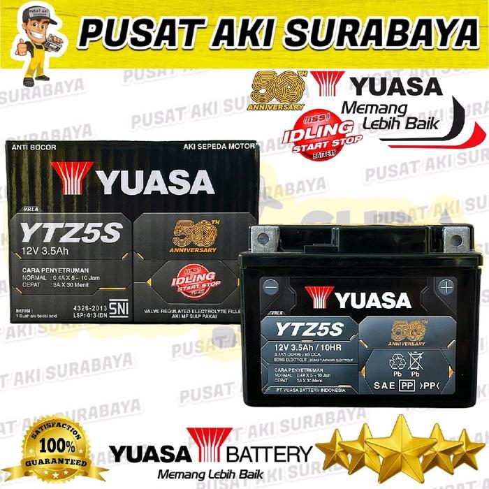 Aki Kering Siap Pakai Yuasa Ytz5S Fs Pusat Aki Motor Mio J Mio M3 Spin Soul Verza R15 Mx King Mx New