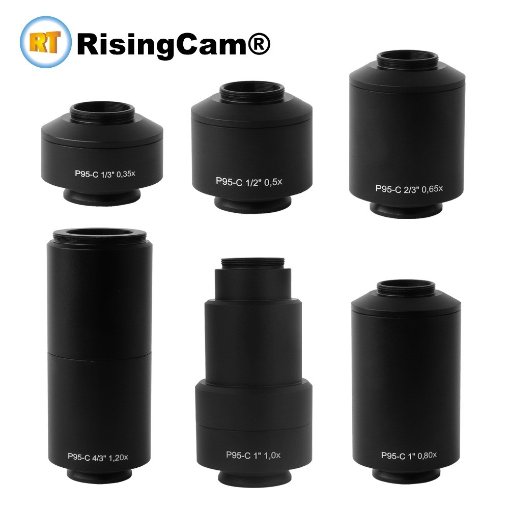 P95 microscope C mount adapter 0.35x 0.5x 0.65x 0.8x 1x 1.2x 1.5x 2.25x camera C mount adapter