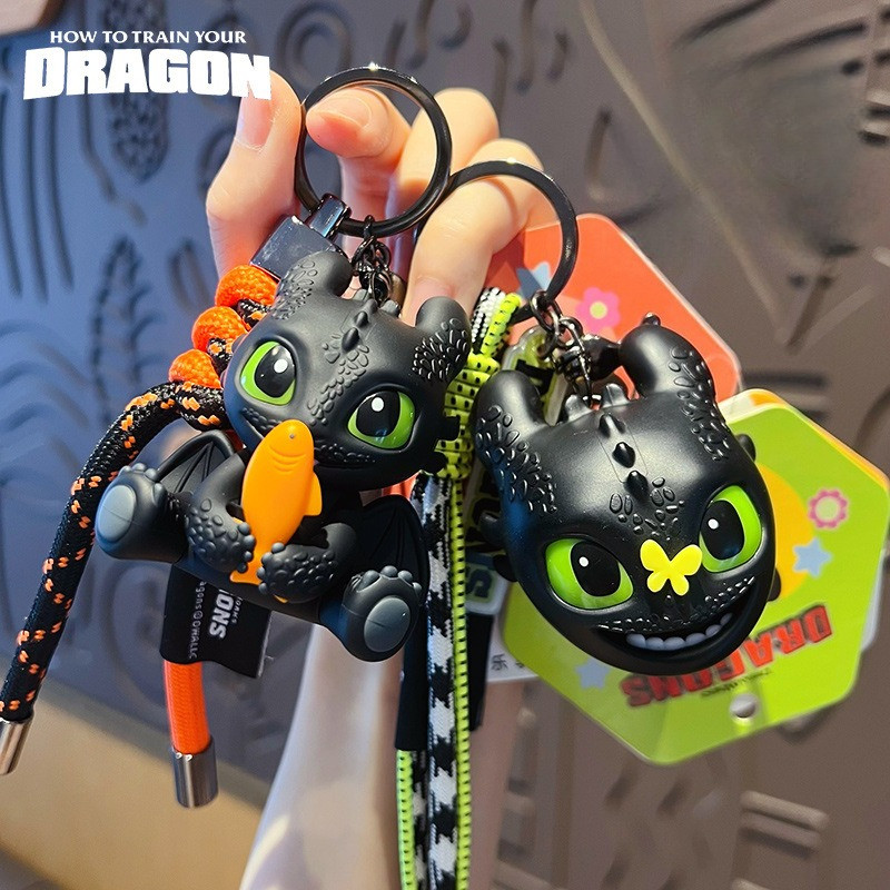 Kawaii Toothless ABS Keychain Cartoon Dragon Taming Master Backpack Pendant Car Key Accessories