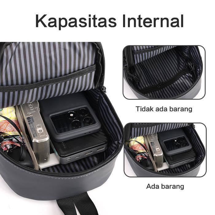 Freeknight Tas Selempang Bahu Pria Tas 2 In 1 Tas Punggung Mini Casual Tas Pria Keren Port Usb