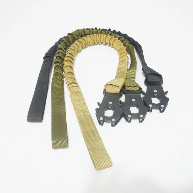 Tactical Elastic Rope Safety Rope Outdoor Quick Hanging Frog Hook Double Head Fast Release Lock