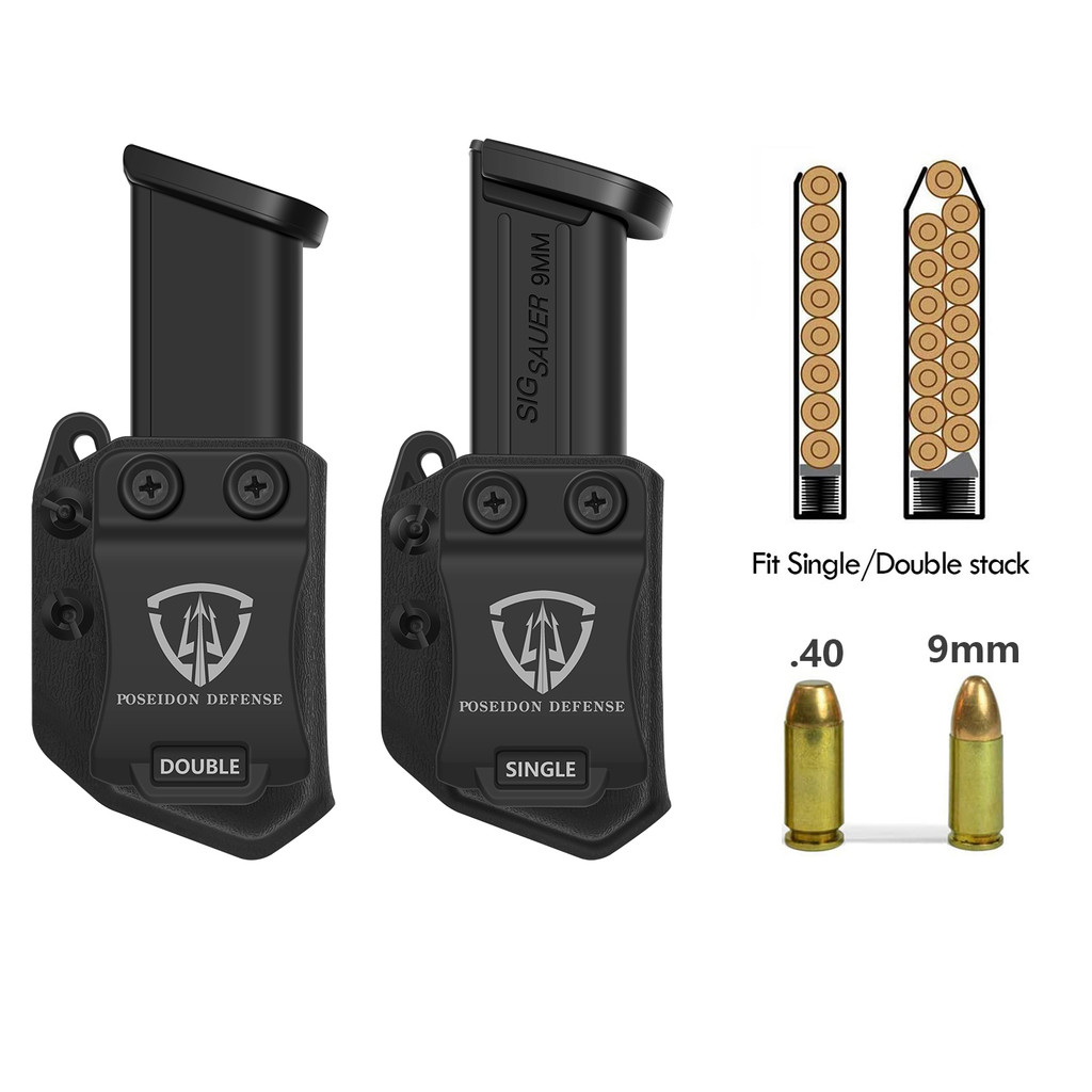 Poseidon Defense IWB OWB Multi-angle Pistol Mag Pouch Left Right Hand 9mm .40 .357 Magazine Handgun