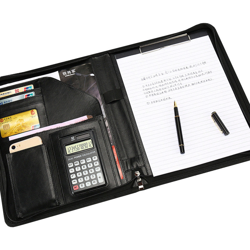 University Organizer Folder Document Leather A4 Conference File Folder Clipboard Business Contract