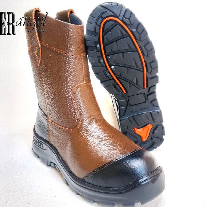 Sepatu Safety Boots Kruser Jogger Kulit Proyek Kerja Lapangan Shoes Besi Terlaris