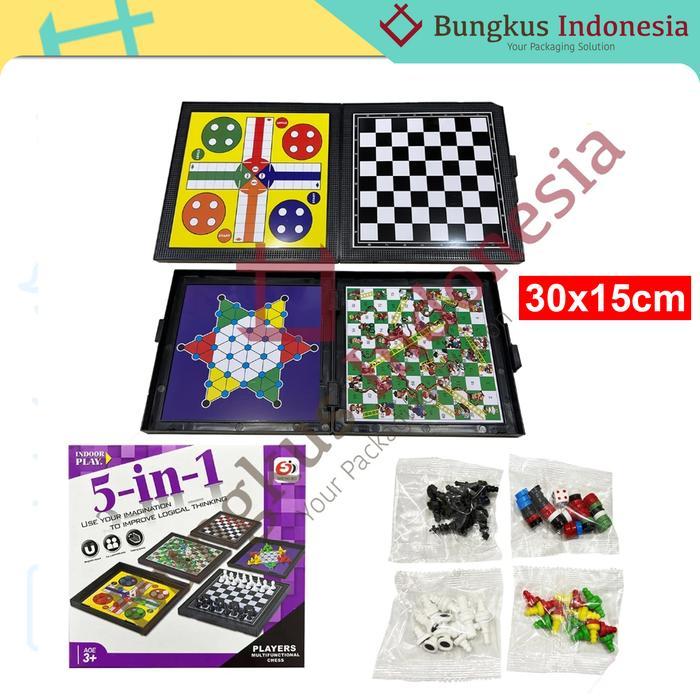 Magnetic Game 5in1 / magnetic board game / Ludo / Ular Tangga / Catur