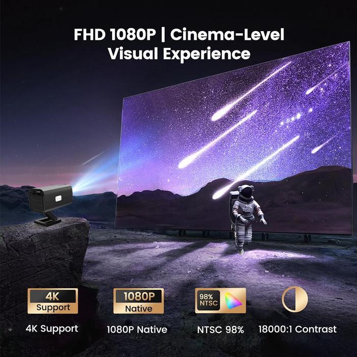 Isinbox V16 Proyektor Mini Portable 2+16G 720P 220Ansi 180 Adjustable Dual Wifi Hdmi Screencast