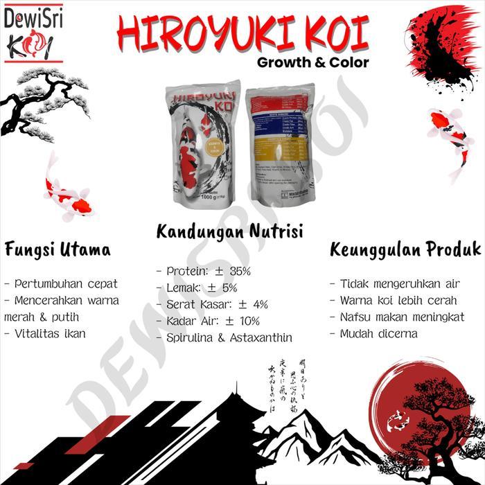 PAKAN IKAN KOI HIROYUKI 1KG GROWTH & COLOR PELLET 5MM, CEPAT BESAR