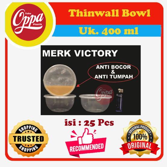Mangkok Plastik 400Ml Cup Puding Bulat Tempat Makan Thinwall Bowl