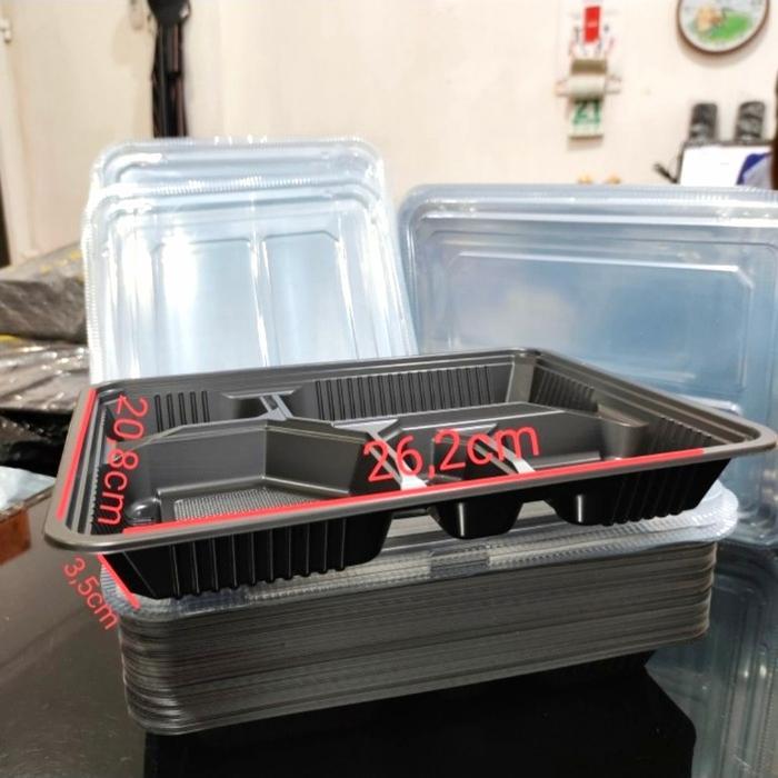 Mika Bento Sekat 5 +Tutup /Kotak Makan Nasi/Plastik Bento Box/Catering