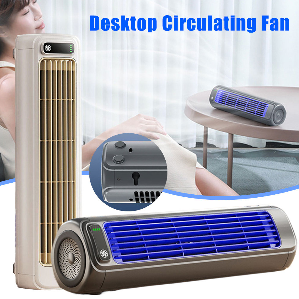 Portable Air Conditioner Fan Quiet Desktop Tower Fan Rechargeable Desk Fan Air Cooler Circulating