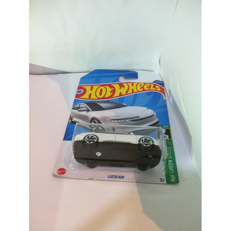 HOT WHEELS. 2022 HW GREEN SPEED - LUCID AIR. METALFLAKE WHITE MATTEL