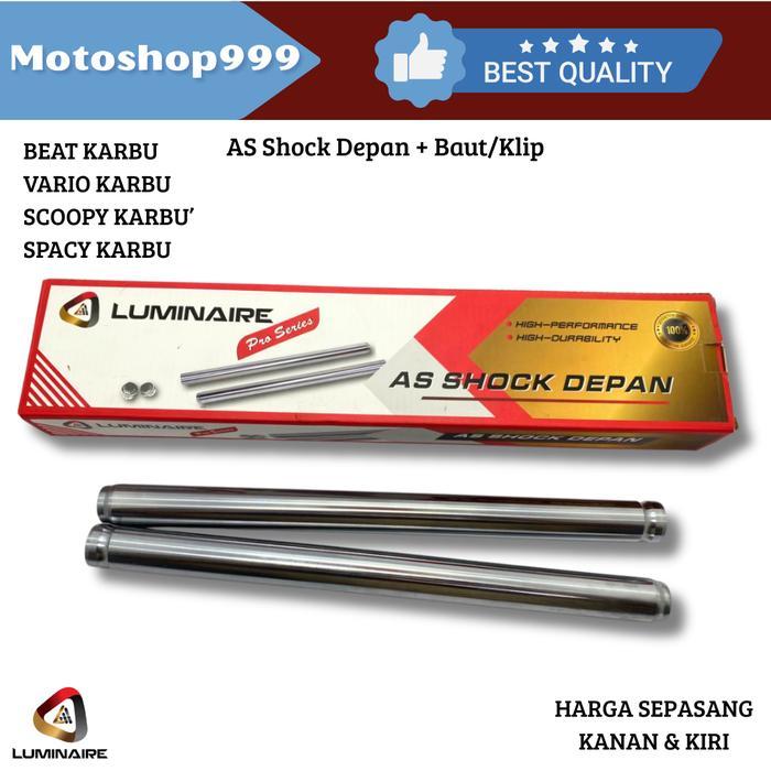 As Shock Shok Depan Beat Karbu, Vario, Scoopy, Spacy Karbu Bambu As Shok Depan Chrome+ Baut/Klip