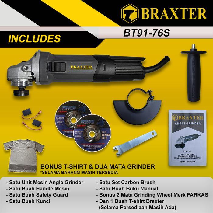 Braxter Mesin Gerinda Tangan Bt 91-76S Mesin Gerinda 4" Saklar Samping