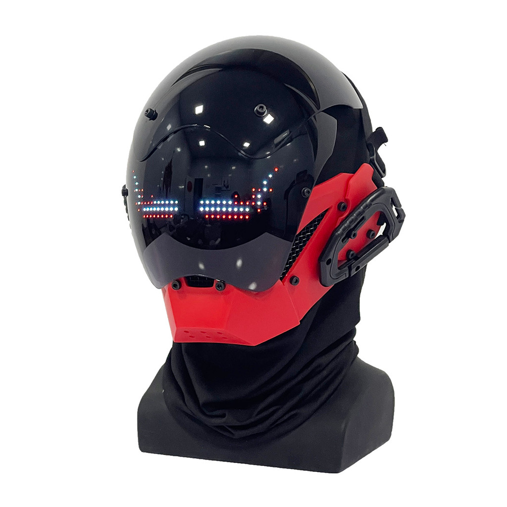 JAUPTO Punk Mask Cosplay for Men,Bluetooth APP Techwear mask, Halloween Cosplay Costume Accessory
