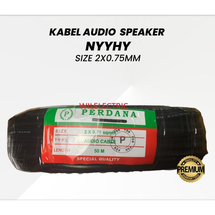 PERDANA Kabel listrik serabut NYYHY 2 x 0.75 2x0.75 mm hitam 50m rol