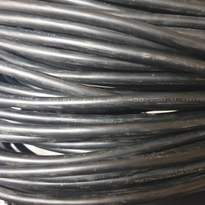 Kabel Listrik Serabut NYAF 16mm Supreme NYAF 16 mm Hitam / Kuning Hijau (Ecer) Cable Pvc