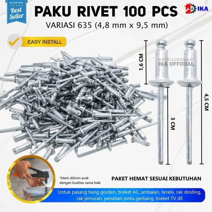 "New" [Isi 100 pcs] Paku Rivet/Rivet Rivetti 423 429 435 440 450 529 537 540