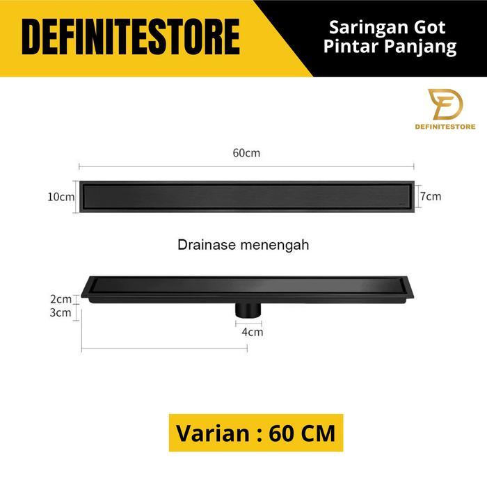 Promo Floor Drain Panjang Stainless Saringan Kamar Mandi Saringan Got Smart Floor Drain Kamar Mandi