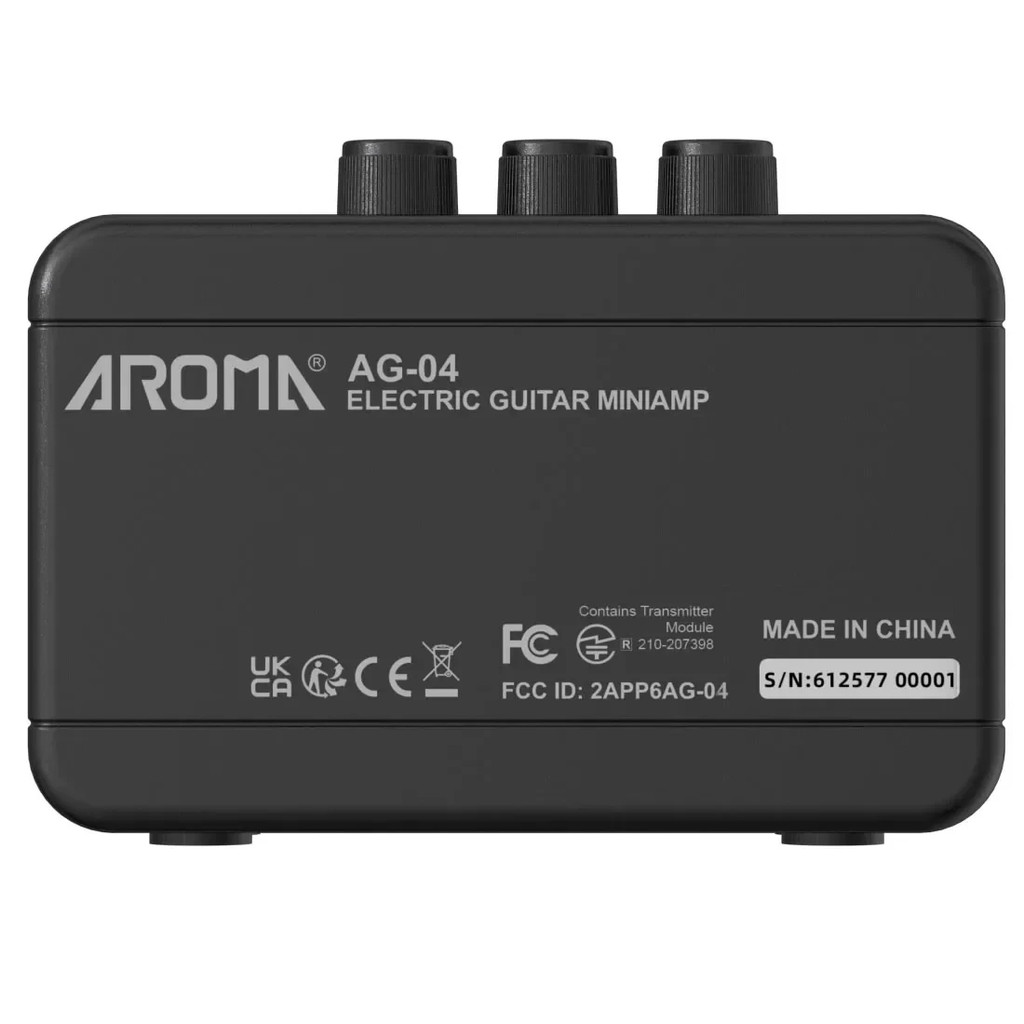 Aroma AG-04 Mini Electric Guitar Amp: Rechargeable Bluetooth Portable Amp (Clean/Overdrive,