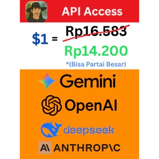 API Key Access Anthropic/OpenAI/Gemini/Deepseek Full Support Credit Top Up 1 dollar per pcs