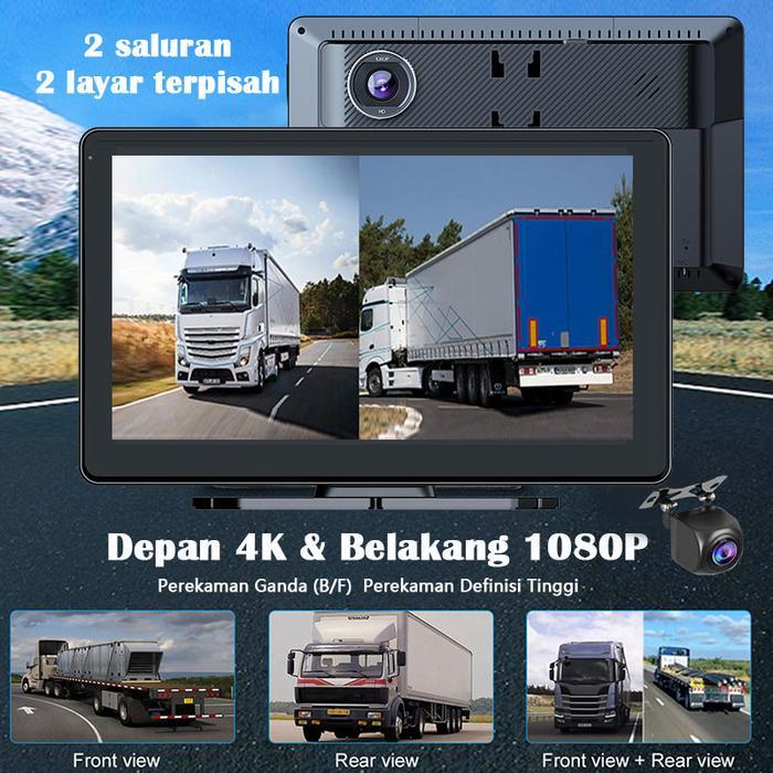 ACRODER DASHCAM MOBIL 10 INCH CARPLAY ANDROID AUTO DVR LAYAR SENTUH DUAL LENS LOOP RECORDING