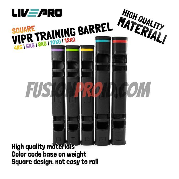 Livepro VIPR Square Fitness Trainer TPR Training Barrel Power Barbell Viper Import