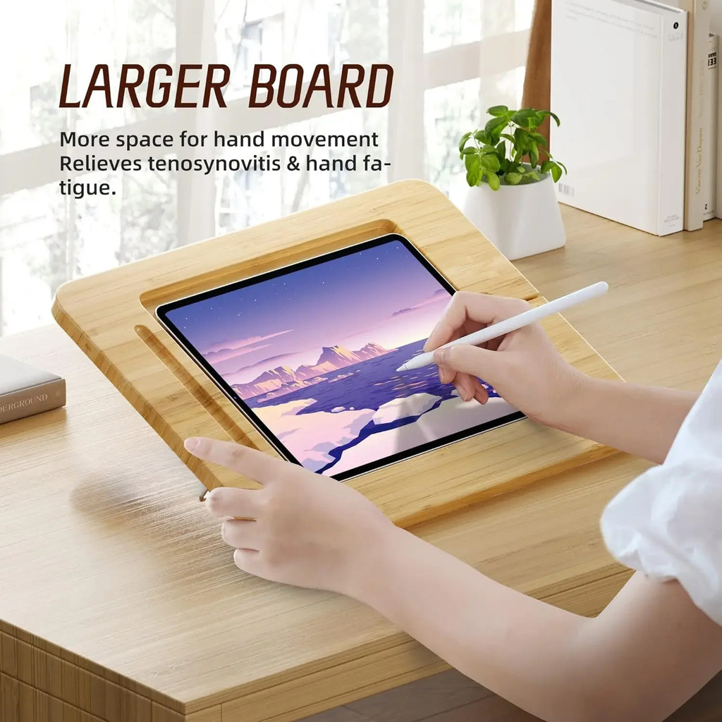 Wooden IPad Drawing Stand Tablet Stand - Adjustable 5 Angles for Laptop Book Reading Stand