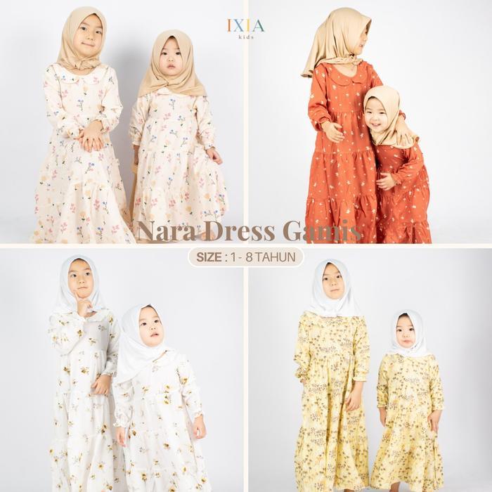 [ IXIA KIDS ] NARA DRESS / BAJU DRESS GAMIS ANAK PEREMPUAN 1-8 TAHUN