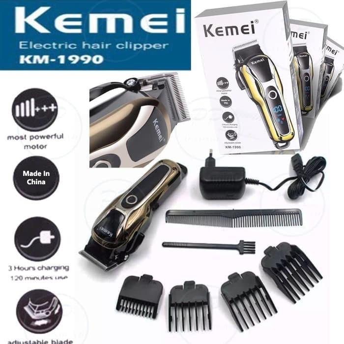 Kemei KM-1990 Hair Clipper Cordless Original Kemei 1990 Alat Cukur Rambut