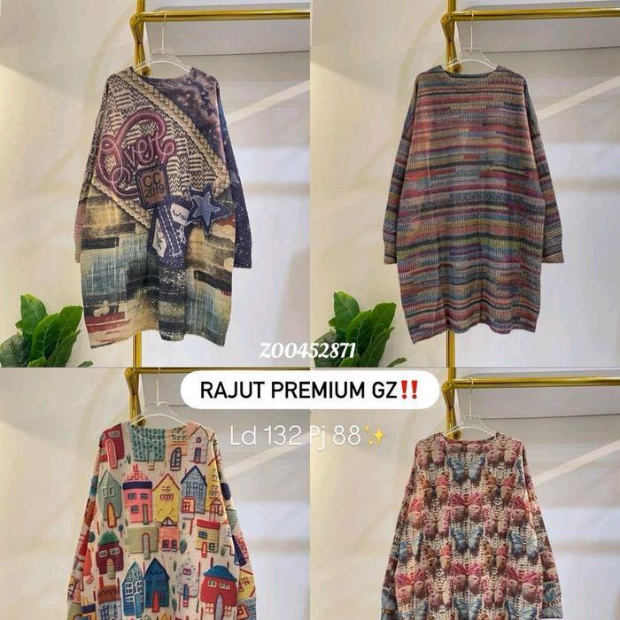 Gz Tunik Rajut Premium Motif Wanita