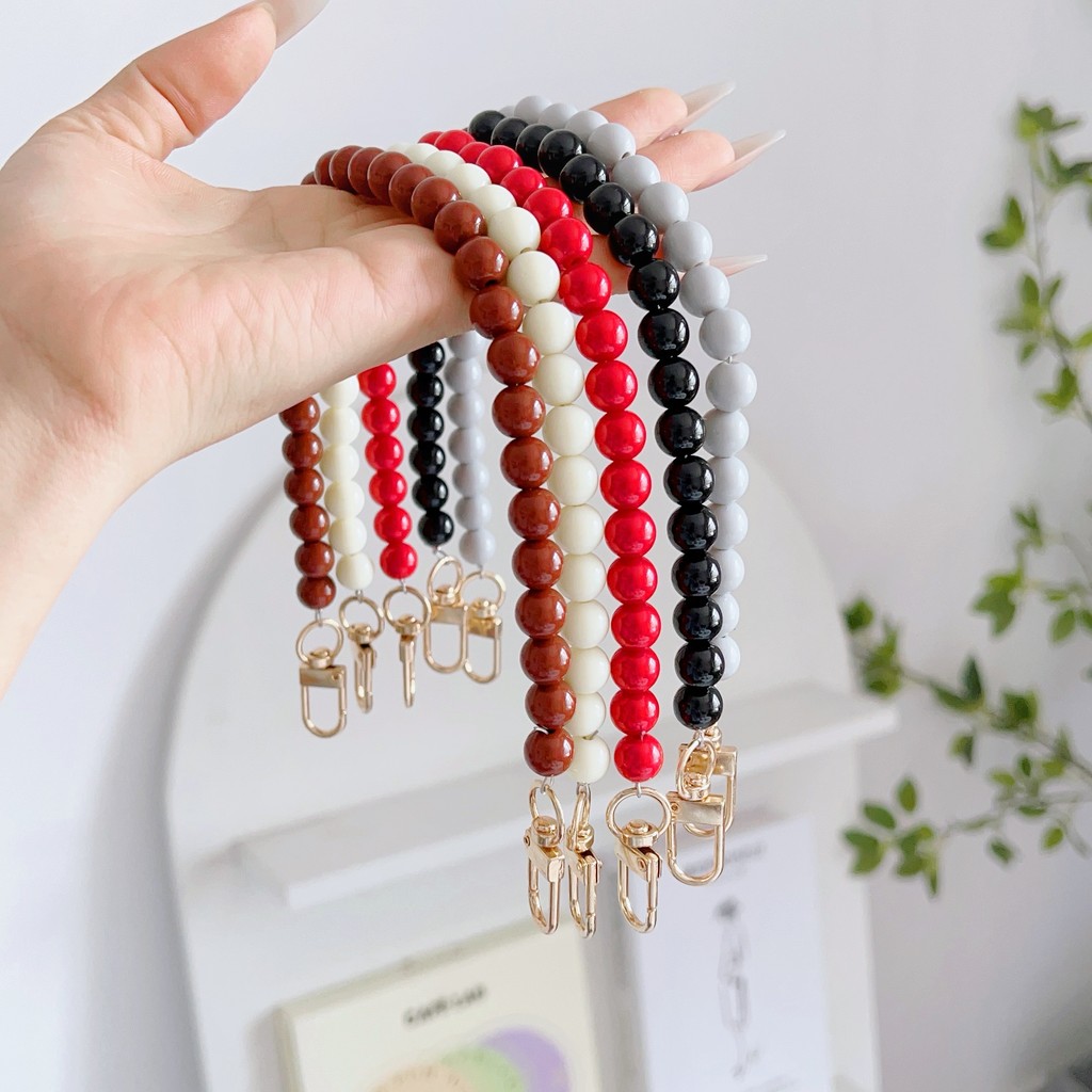 Resin Handbag Chain DIY Replaceable Colorful Stone Phone Case Hanging Chain Extension Bead Chain Bag