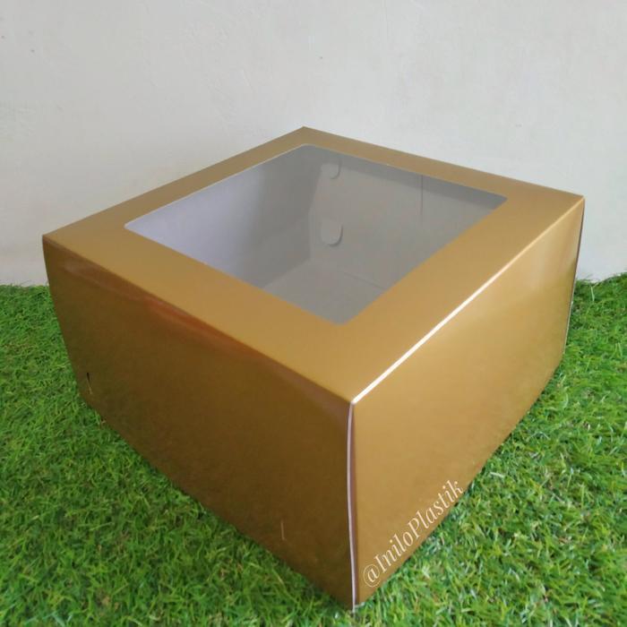 Stok Baru dus tart Gold 28x28x15 / Box Kue 28 Cm / Dus Tart 28 Cm